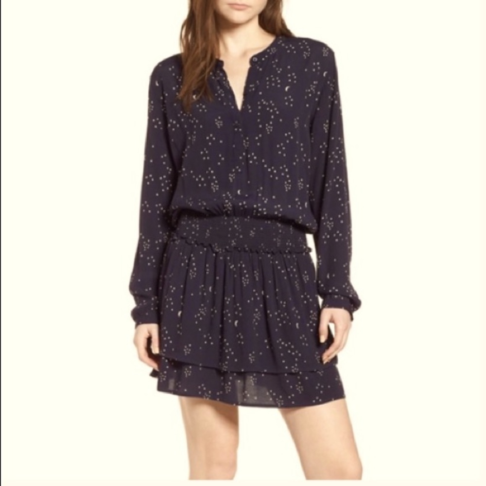 Rails black & white moon and stars Juliette dress size large